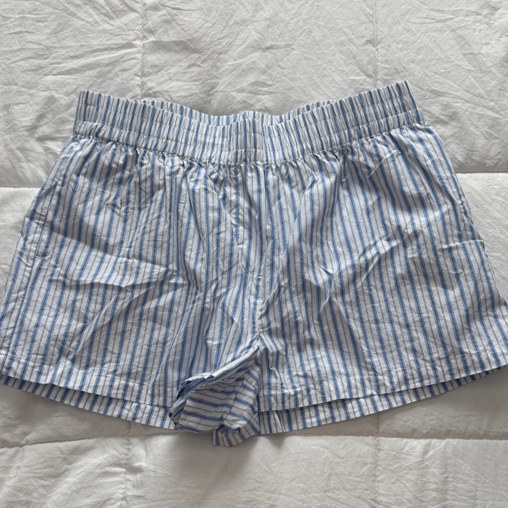 Blue Striped Women's Shorts